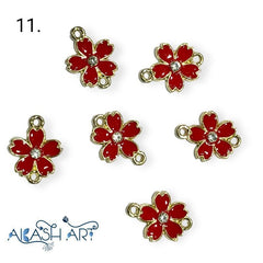 Flower Rakhi Charms |Size : 11mm | 6 pc