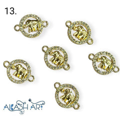 Diamond Elephant Rakhi Charms |Size : 13mm | 6 pc