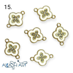 Clover Rakhi Charms |Size : 12mm | 6 pc