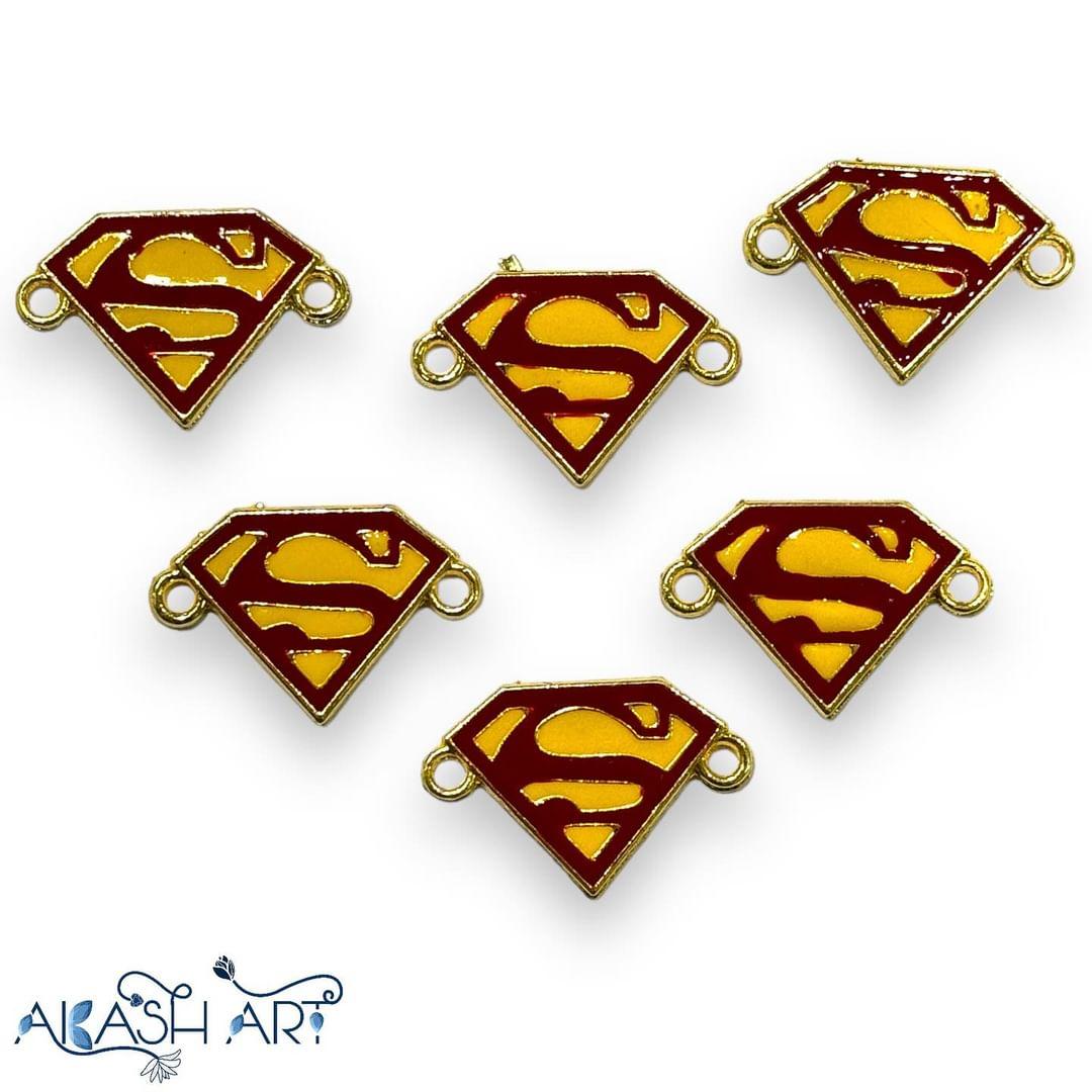 Superman rakhi Charms  | Size : 14mm | 6pcs