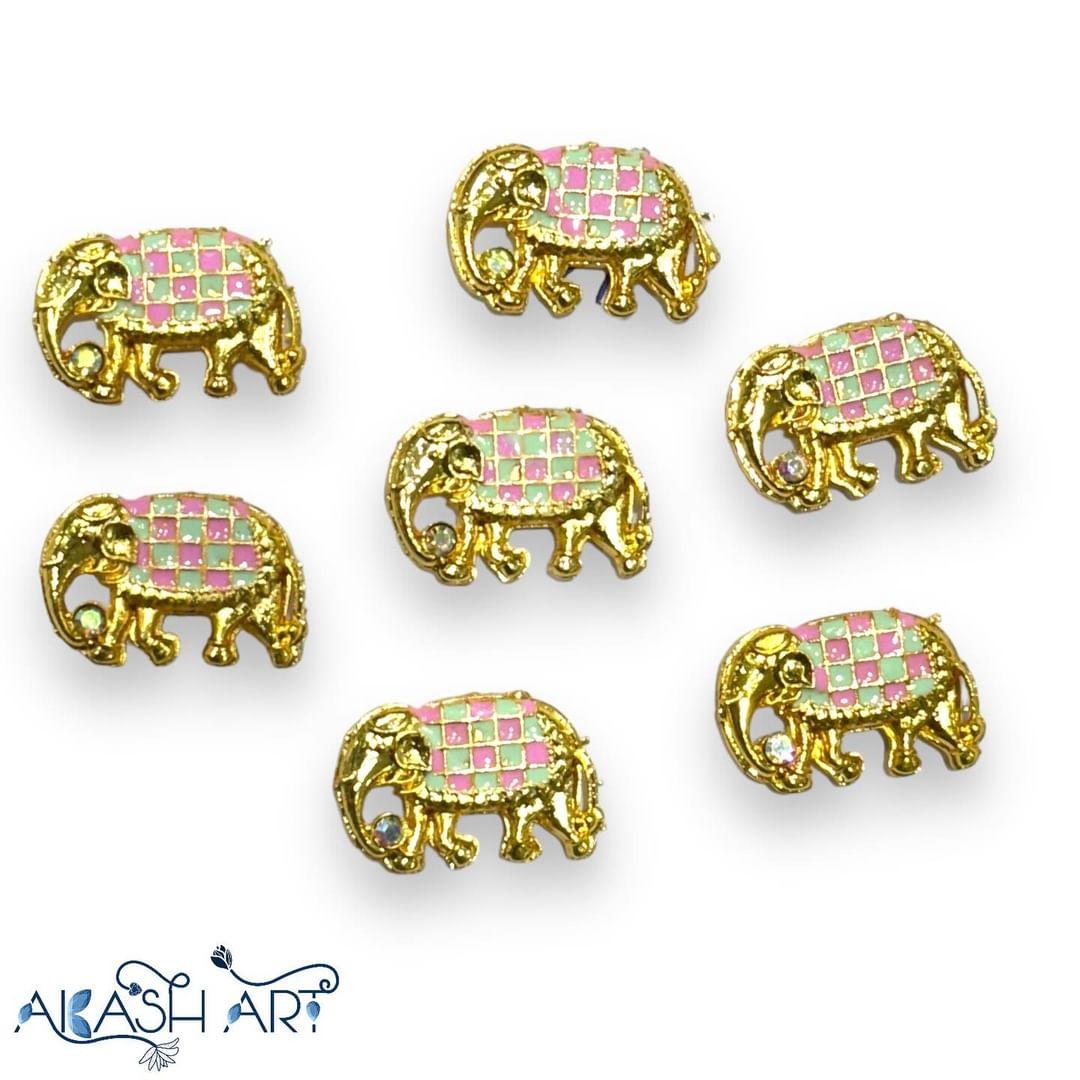 Elephant rakhi Charms  | Size : 9mm | 6pcs