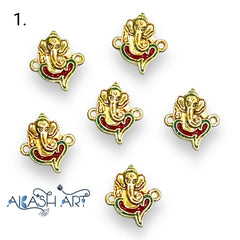 Ganpati Rakhi Charms |Size : 18mm | 6 pc