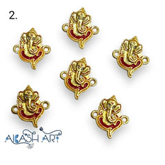 Ganpati Rakhi Charms |Size : 18mm | 6 pc