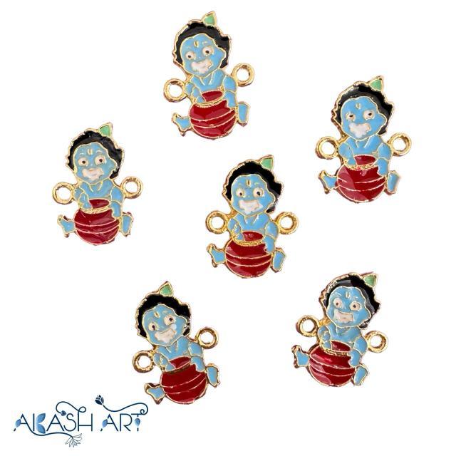 Krishna Rakhi Charms  |Size: 22mm | 6 pc