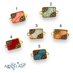 Square design rakhi Charms |Size: 10mm | 6 pc