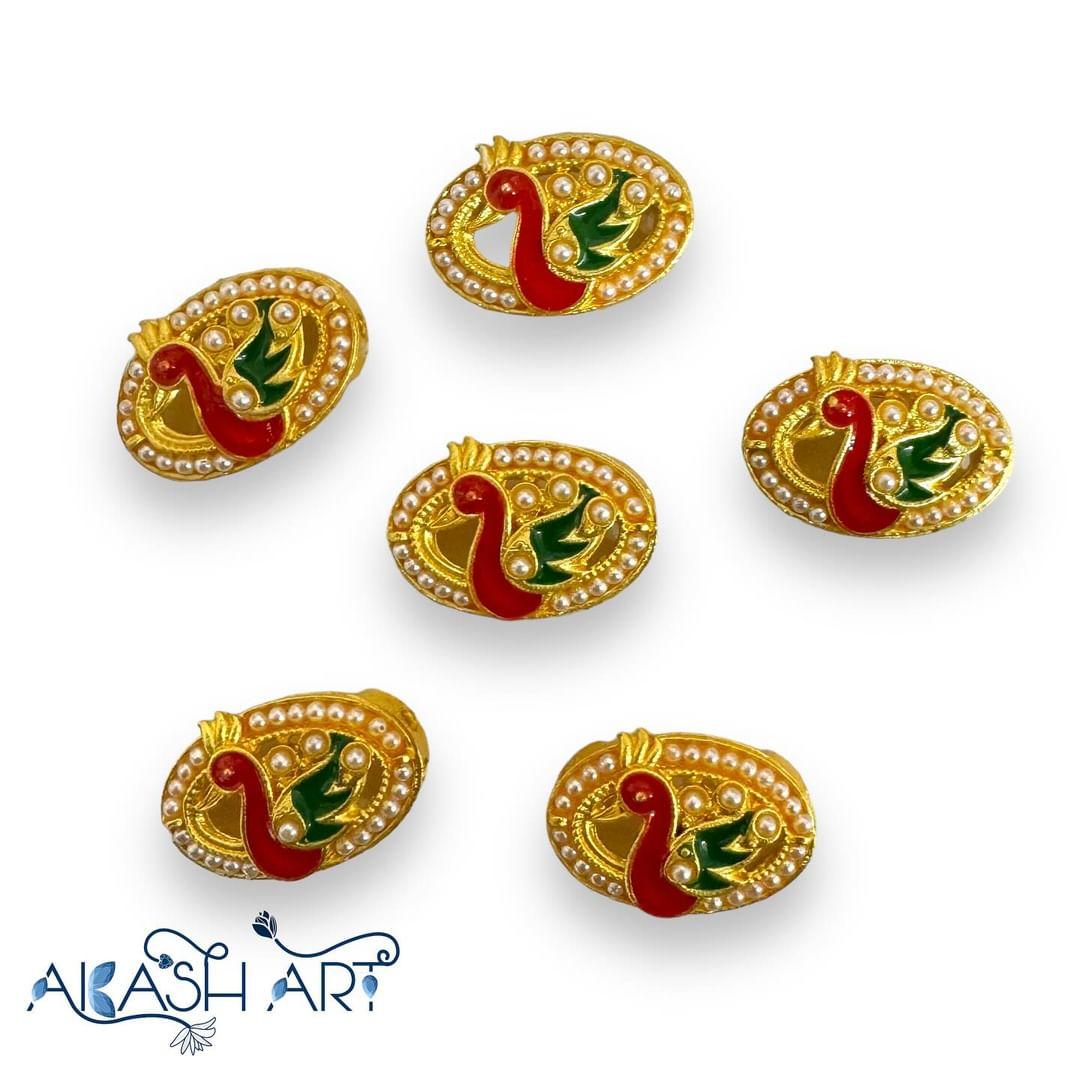 Meena moti Rakhi Charms| Size: 10mm | 6 pc