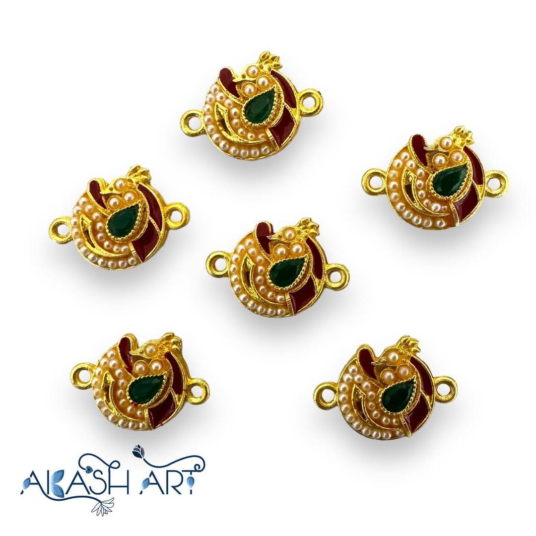 Meena moti Rakhi Charms |Size : 12mm | 6 pc