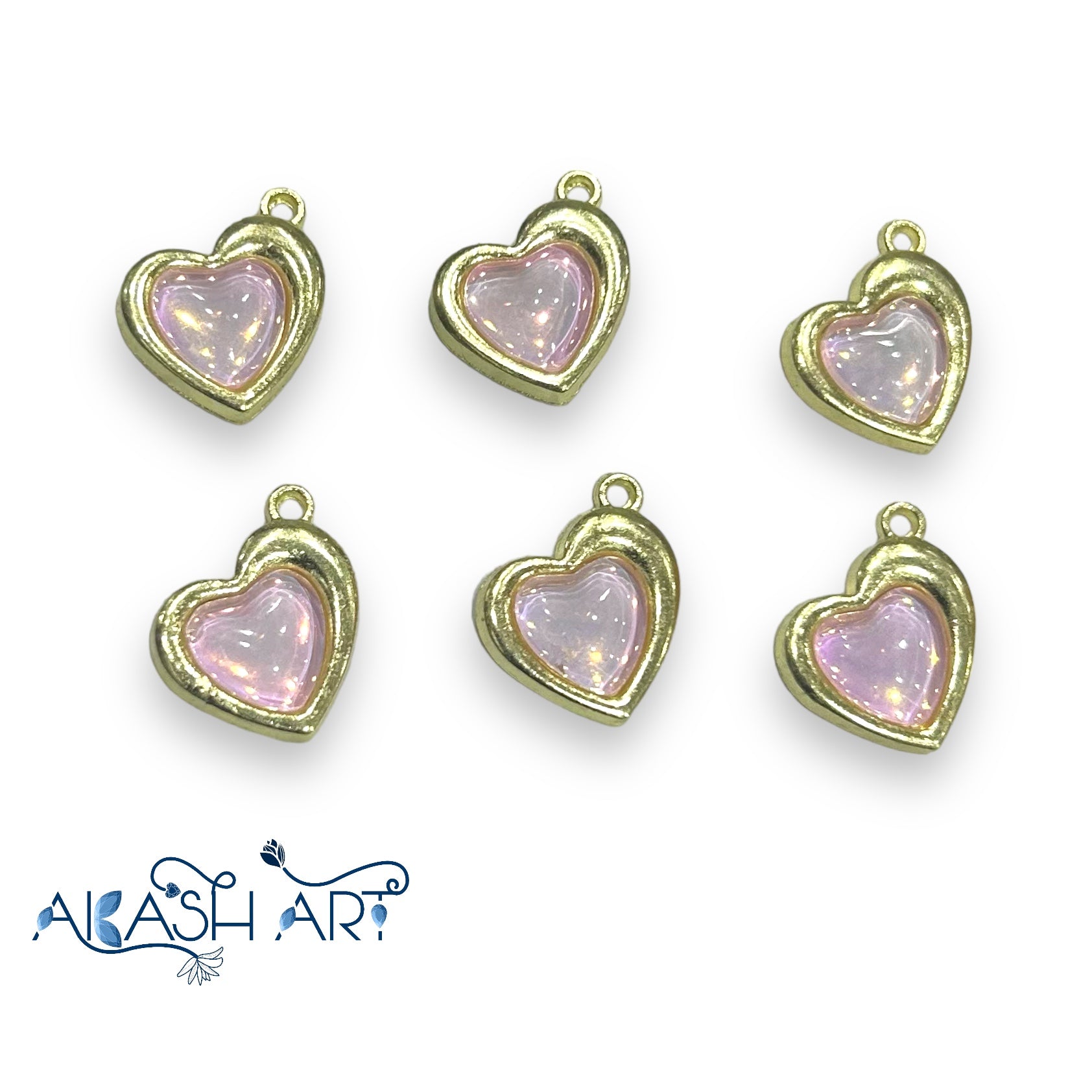 Heart charms 6pc