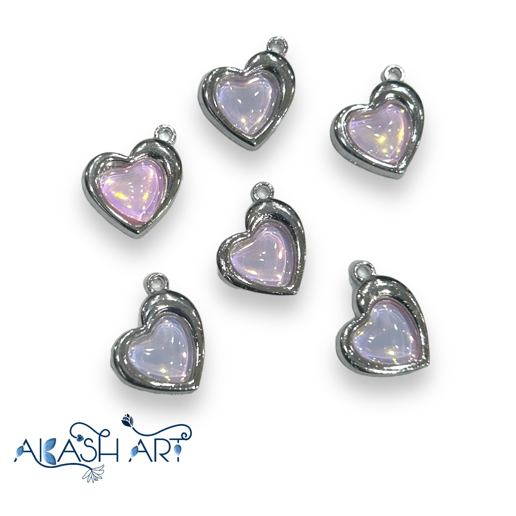 Heart charms 6pc