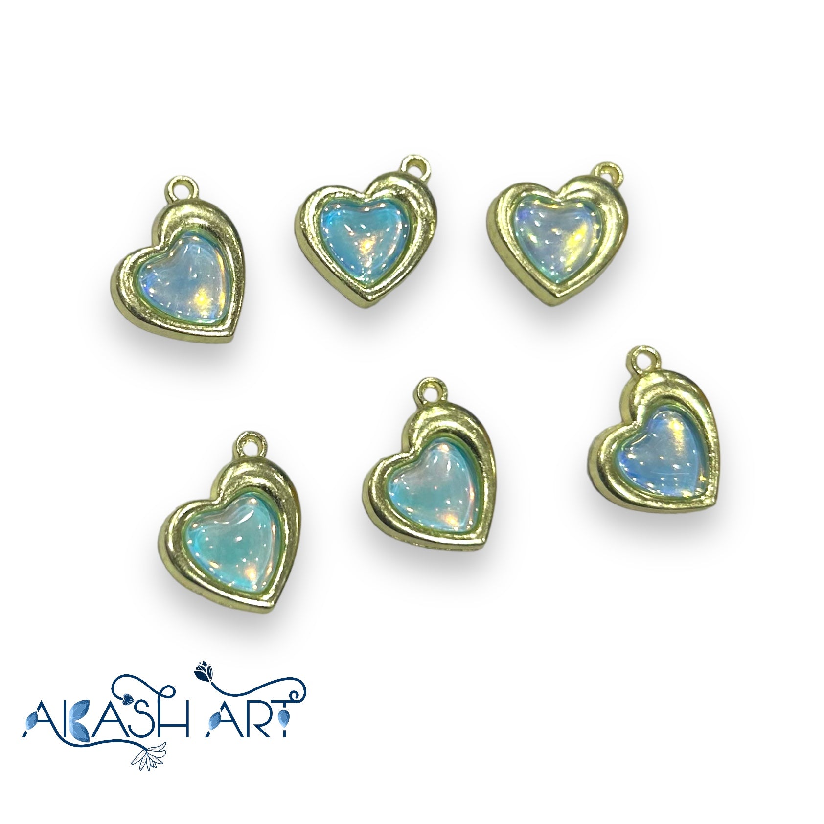 Heart charms 6pc