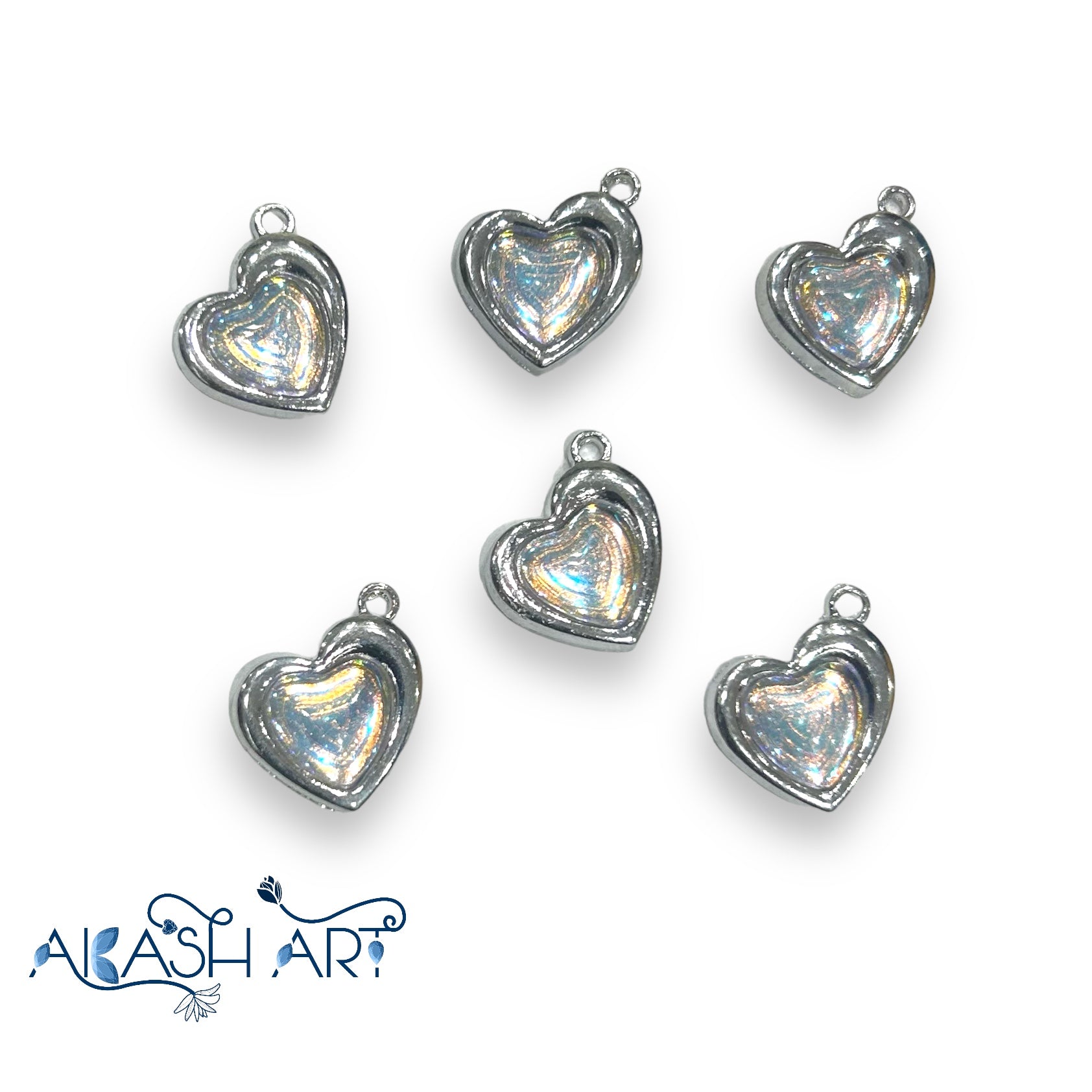 Heart charms 6pc