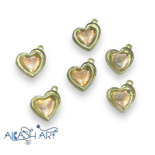 Heart charms 6pc