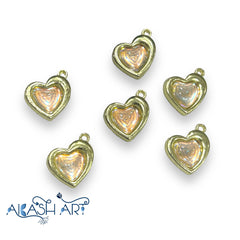 Heart charms 6pc