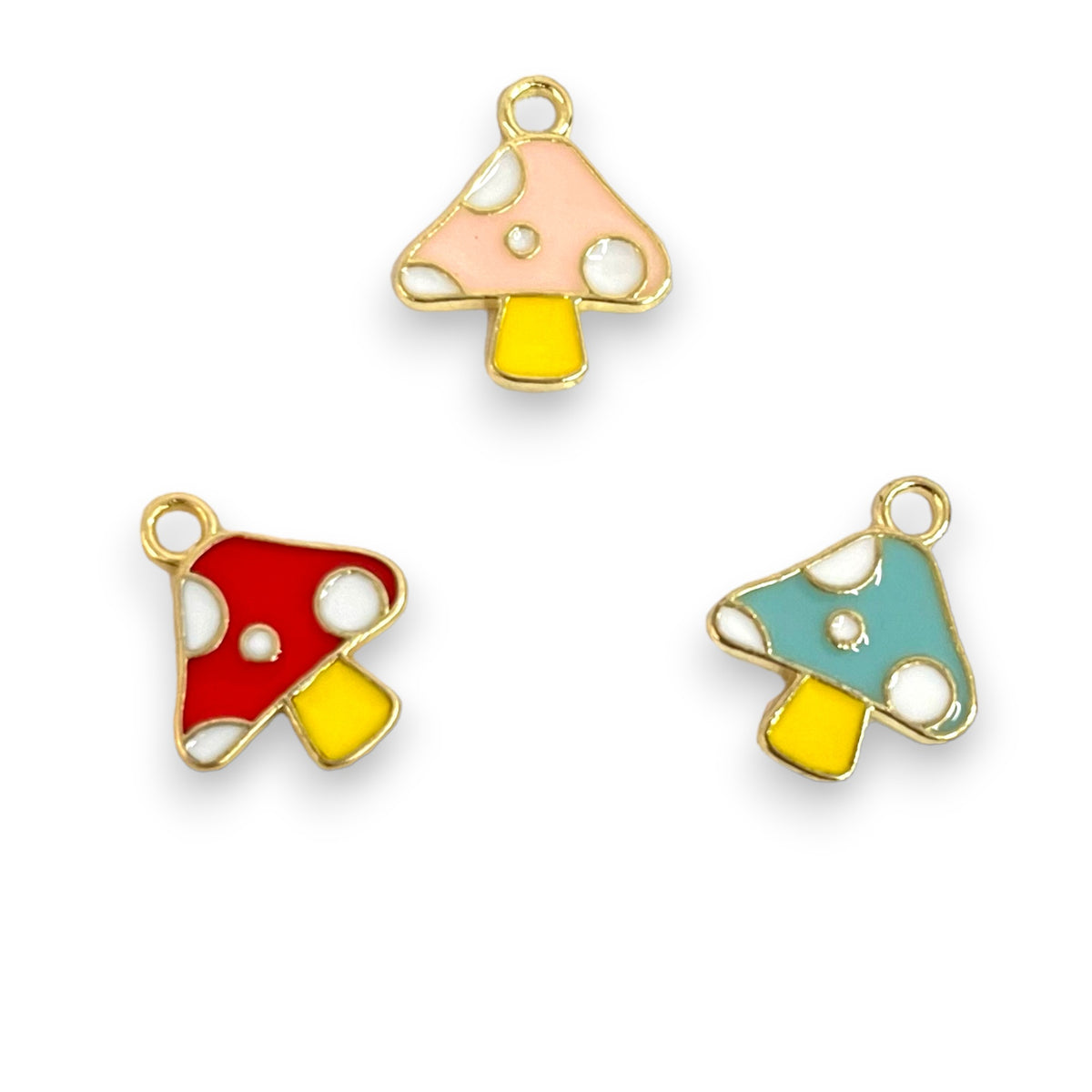 mushroom charms  | Size : 13mm | 6pcs