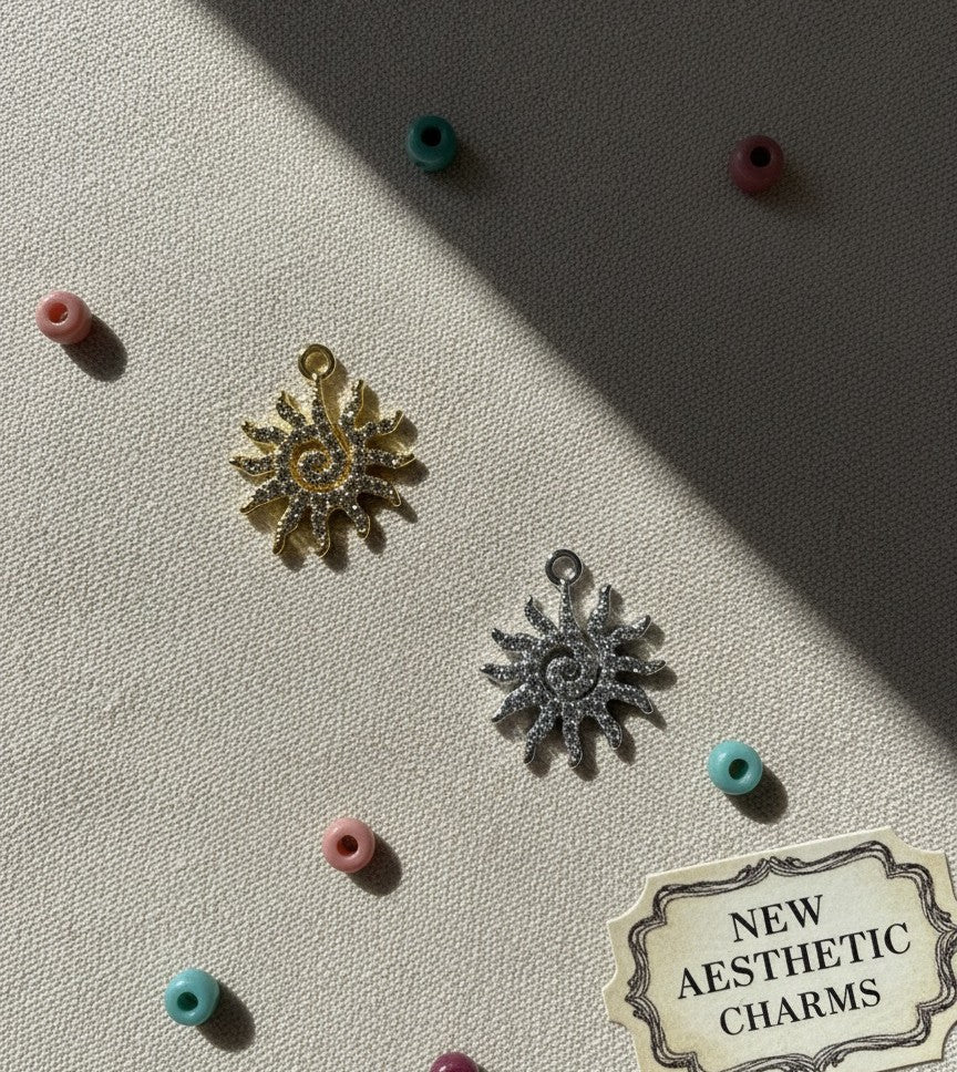 Sparkling Spiral Sun Charms – Gold & Silver Options