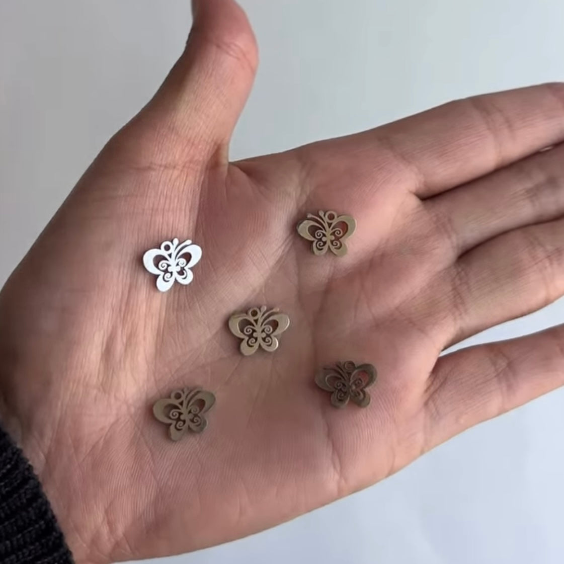 Mini Butterfly Gold & Silver Stainless steel 1pc