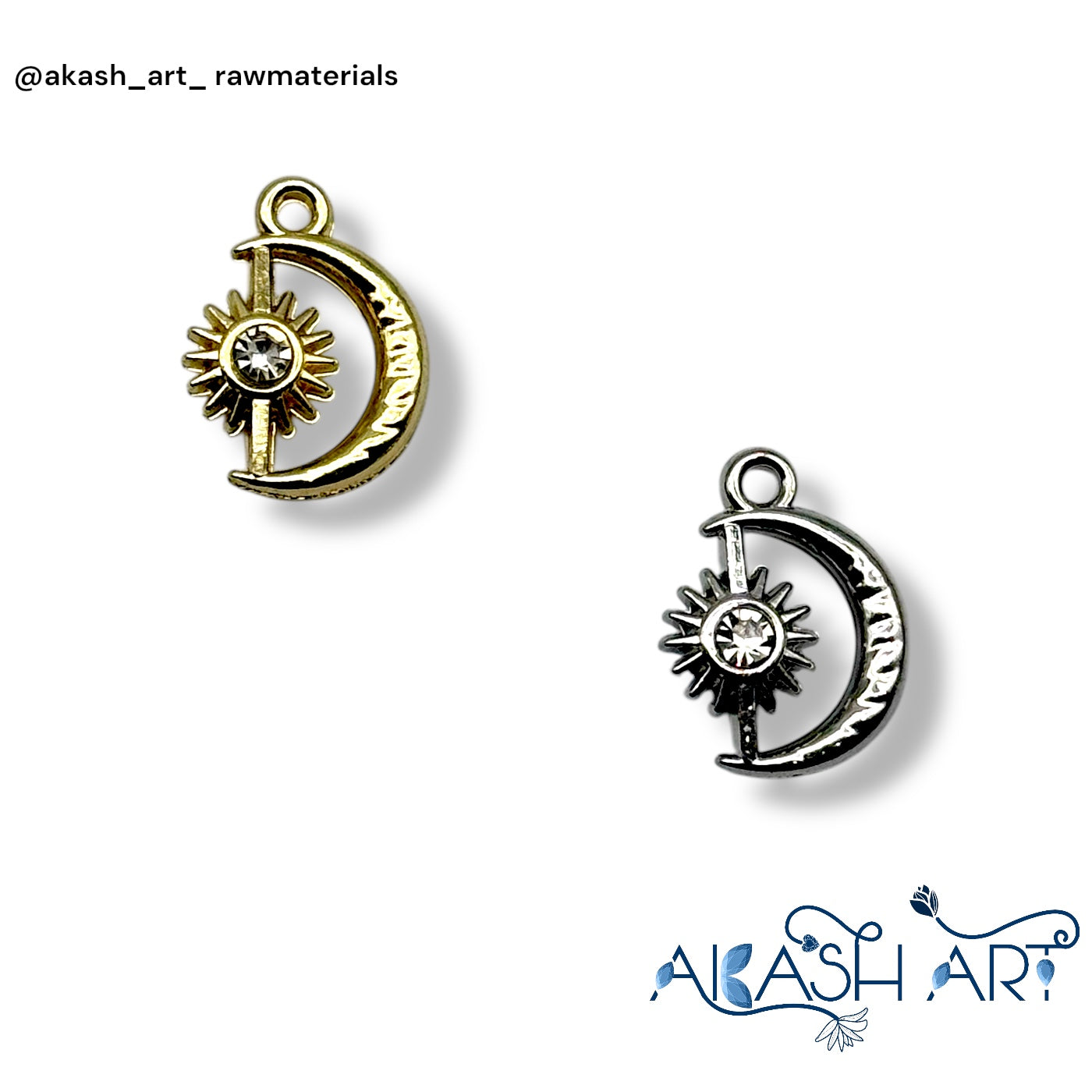 Sun & Moon Crescent Charm HCM