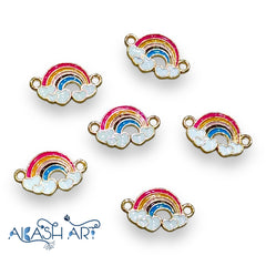 Rainbow Rakhi Charms  | Size : 9mm   | 6 pcs