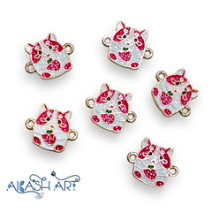 Raccoon Enamel  Rakhi Charms | Size : 12mm | 6 pcs