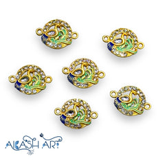 Peacock Rakhi Charms  | Size : 13mm   | 6 pcs