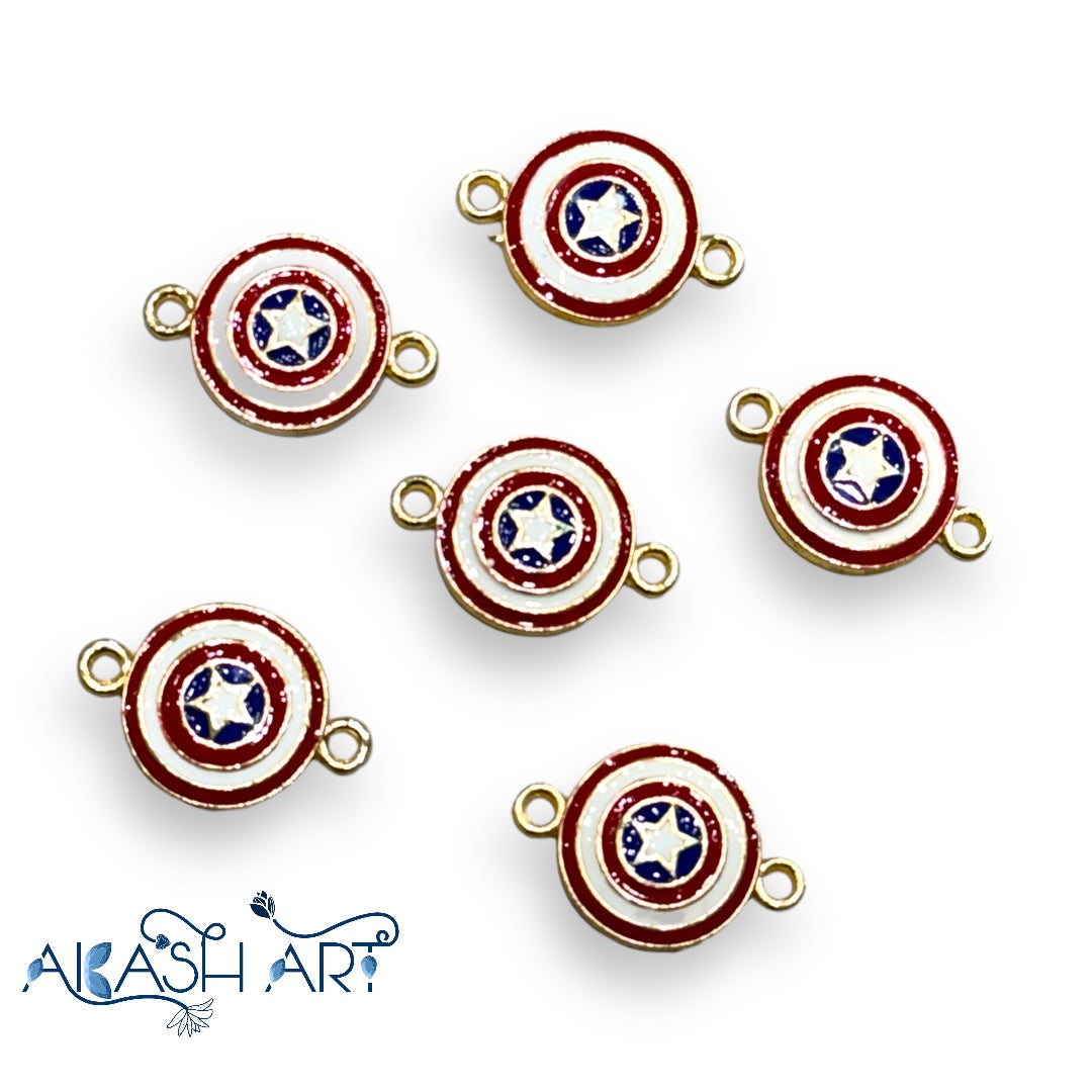 Captain america Rakhi Charms  | Size : 11mm | 6pcs