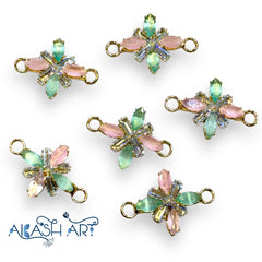 AD diamond Rakhi Charms  | Size : 16mm   | 6 pcs