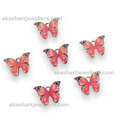 butterfly charms  set of five coloure