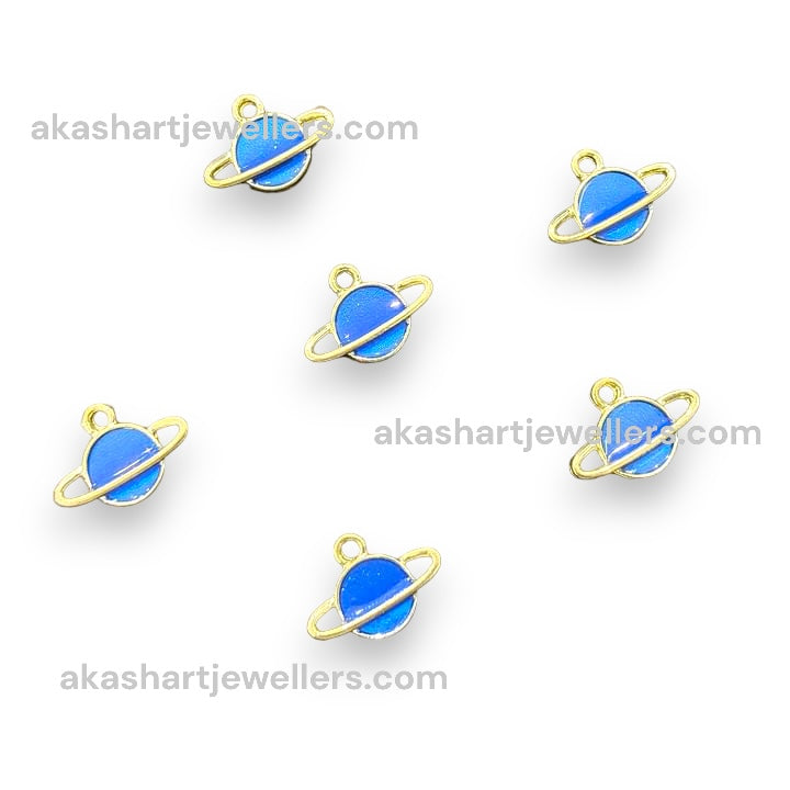 Saturn Planet Enamel Charms