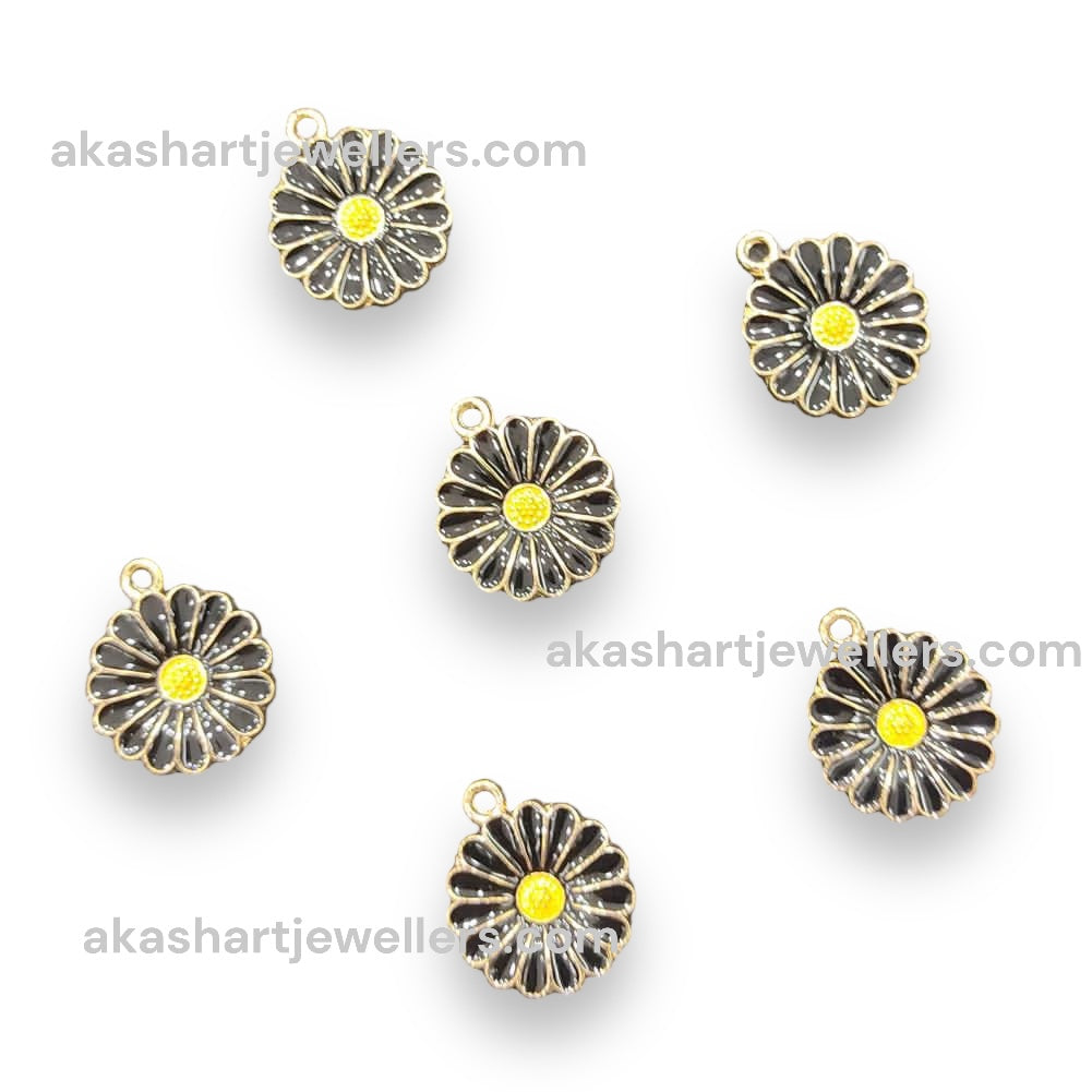 Flower Enamel Chrams  set of 5