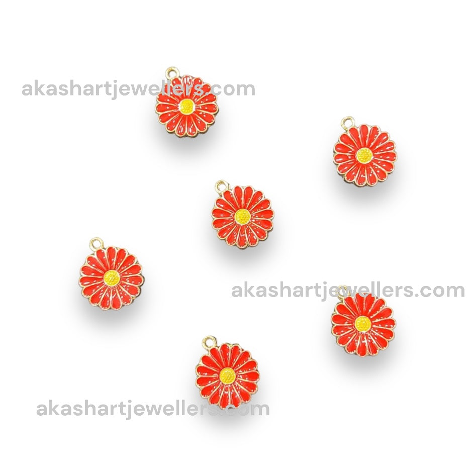 Flower Enamel Chrams  set of 5