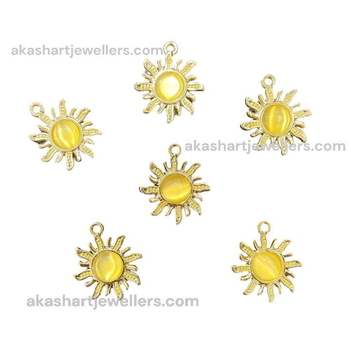 Shiny Gold Plated sun charms