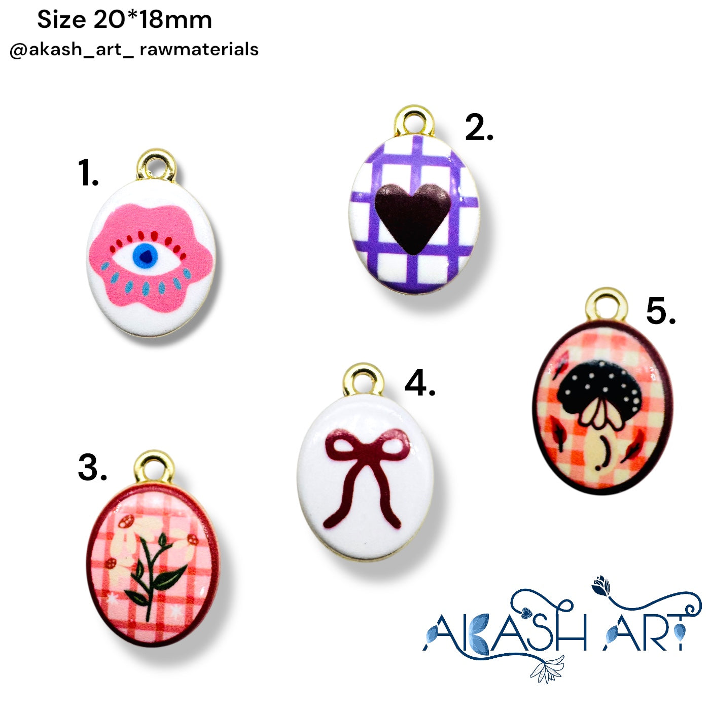 Hand-Painted Enamel Charms HCM128