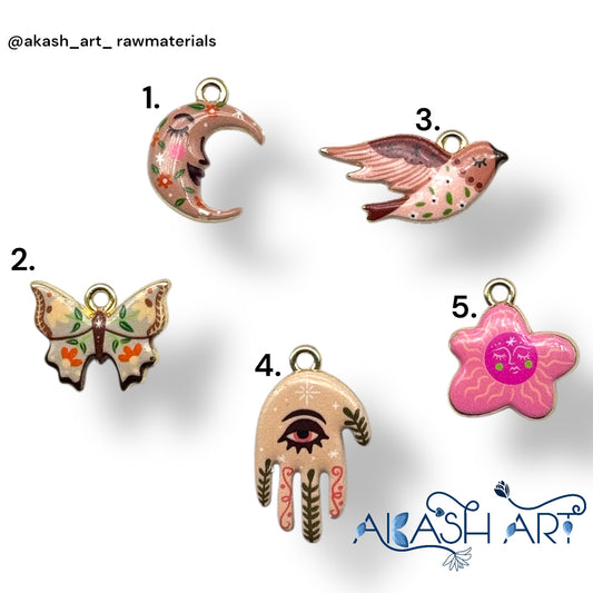 Hand-Painted Enamel Charms HCM129 HCM130