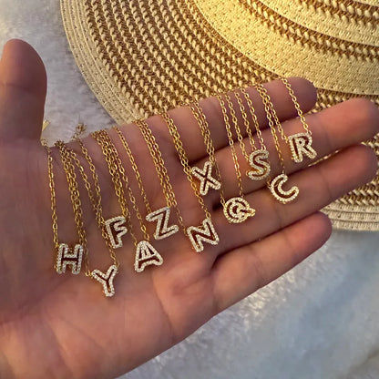 Alphabet Charms Gold Outline Initial Letters 1PC