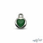 Akash Art Jewellers green heart-shaped gemstone pendant necklace with silver-tone bezel.
