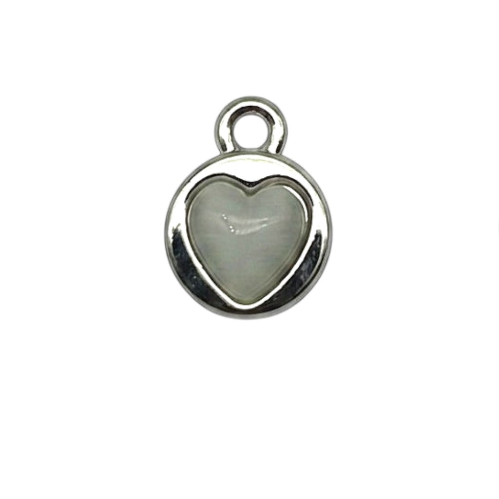 Akash Art Jewellers heart-shaped gemstone pendant necklace in green, blue, white, and pink. Silver-tone bezel.