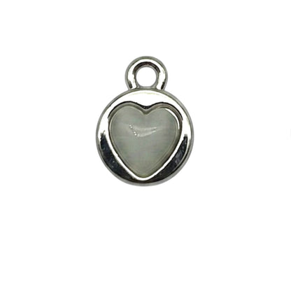 Akash Art Jewellers heart-shaped gemstone pendant necklace in green, blue, white, and pink. Silver-tone bezel.