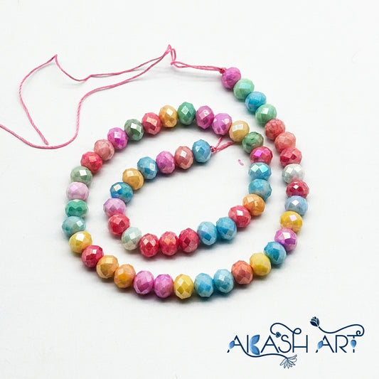 multi-colour Crystal Glass Beads - 8mm  GB107