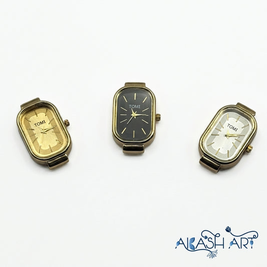 Tomi Rectangular Gold-Tone Watch dial   - WC101