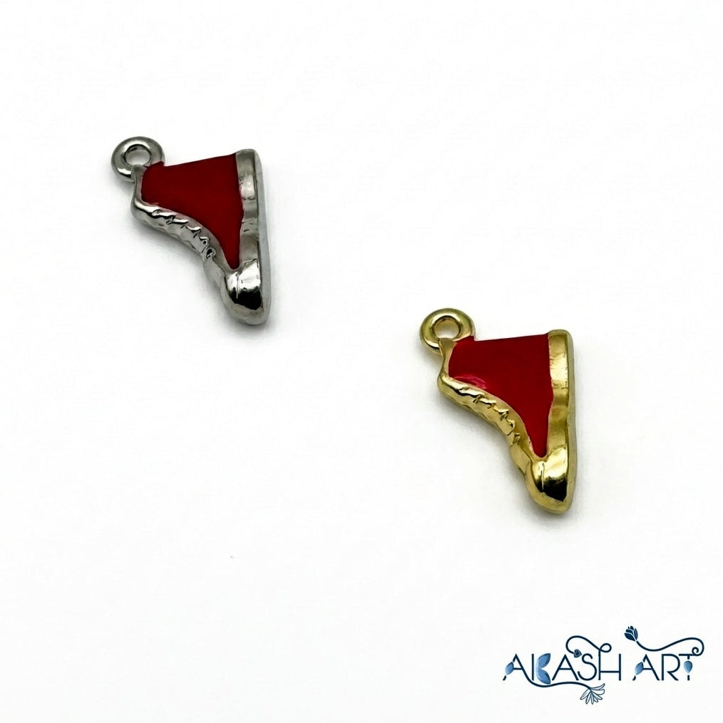 Red Shoe Charm with Metallic Finish - Gold & Silver Options