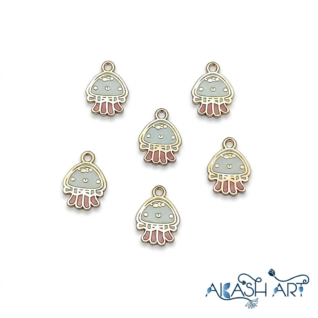 Cute Jellyfish Enamel Charm / Pendant Component