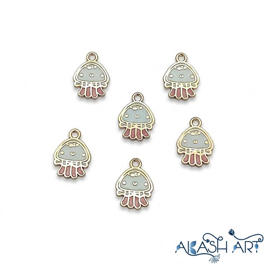 Cute Jellyfish Enamel Charm / Pendant Component