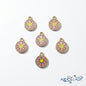Pink & Gold Heart Splash Enamel Charms 