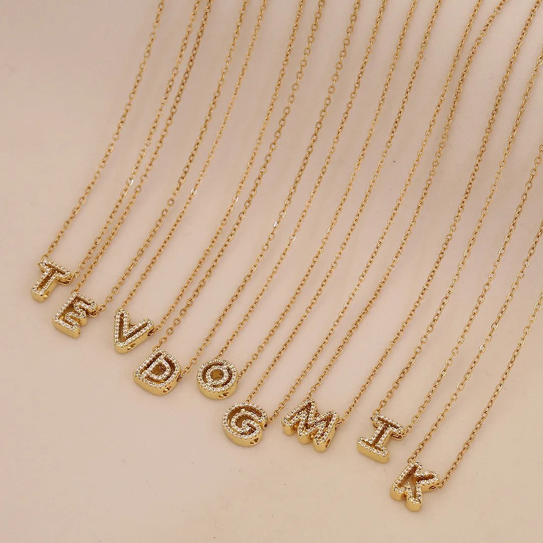 Alphabet Charms Gold Outline Initial Letters 1PC