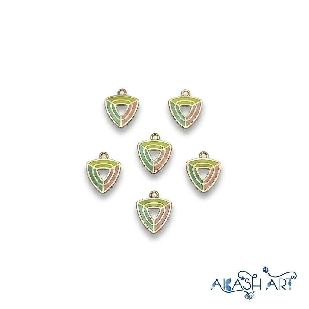 Geometric Enamel Triangle Charm 