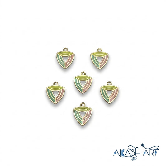 Geometric Enamel Triangle Charm 