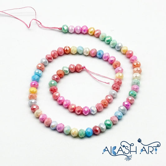 multi-colour Crystal Glass Beads - 6mm  GB101