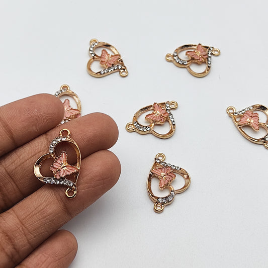 Diamond Butterfly Heart Rakhi pendant