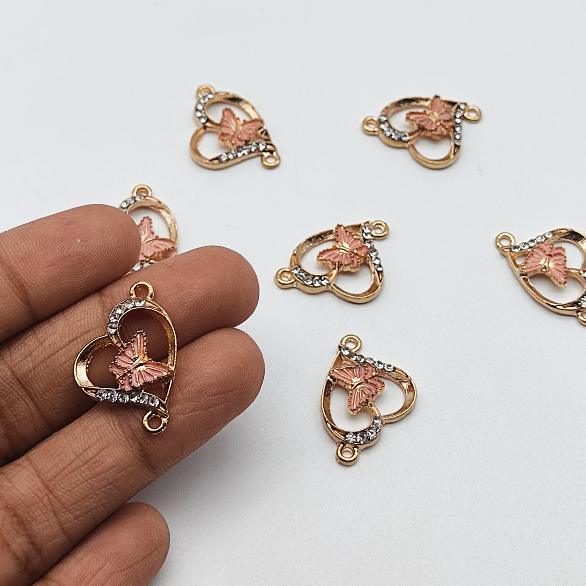 Diamond Butterfly Heart Rakhi pendant
