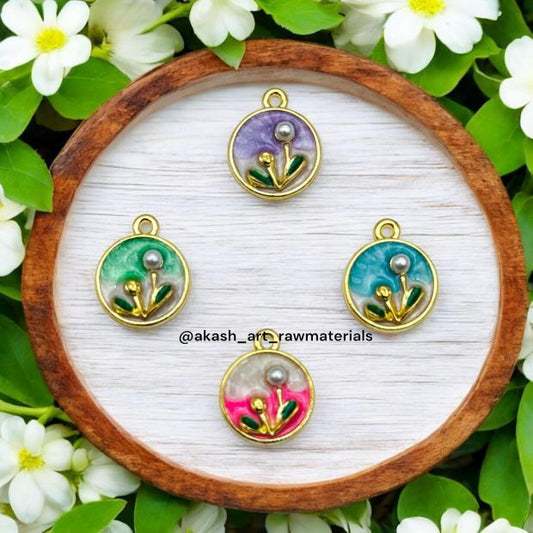 Vintage Pearl Flower charm